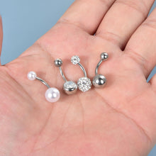 Bauchnabelpiercing Set 4er 316L Chirurgenstahl 14G Zirkonia