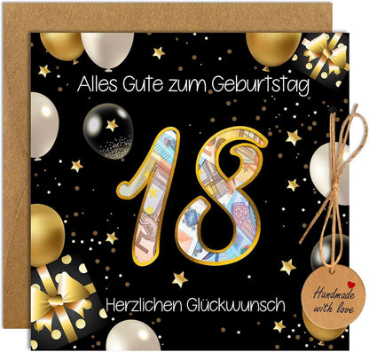 Luckeey Geldgeschenke 18. Geburtstag Verpackung Umschläge Grußkarte