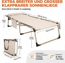 Übergroße Sonnenliege 5-fach verstellbar Gartenliege