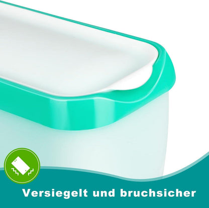 Eisbehälter 2 Stück 1.5 Liter Aufbewahrung Gefrierdosen stapelbarer Gefrierschrank Joghurt