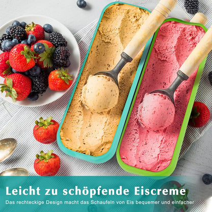 Eisbehälter für Speiseeis 2 Stück 1.5 Liter Aufbewahrungsbehälter