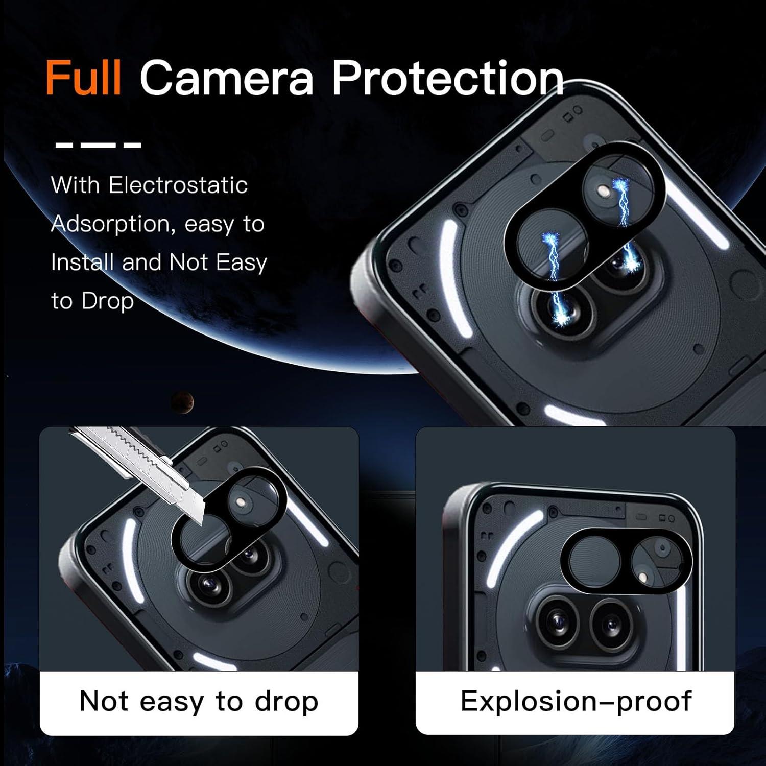 Wayneer Schutzfolie Panzerglas 3x Stück Nothing Phone 2A Kamera 9H HD Display