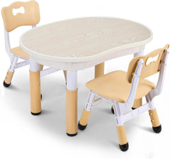 Höhenverstellbare Kindertisch mit 2 Stühlen Set