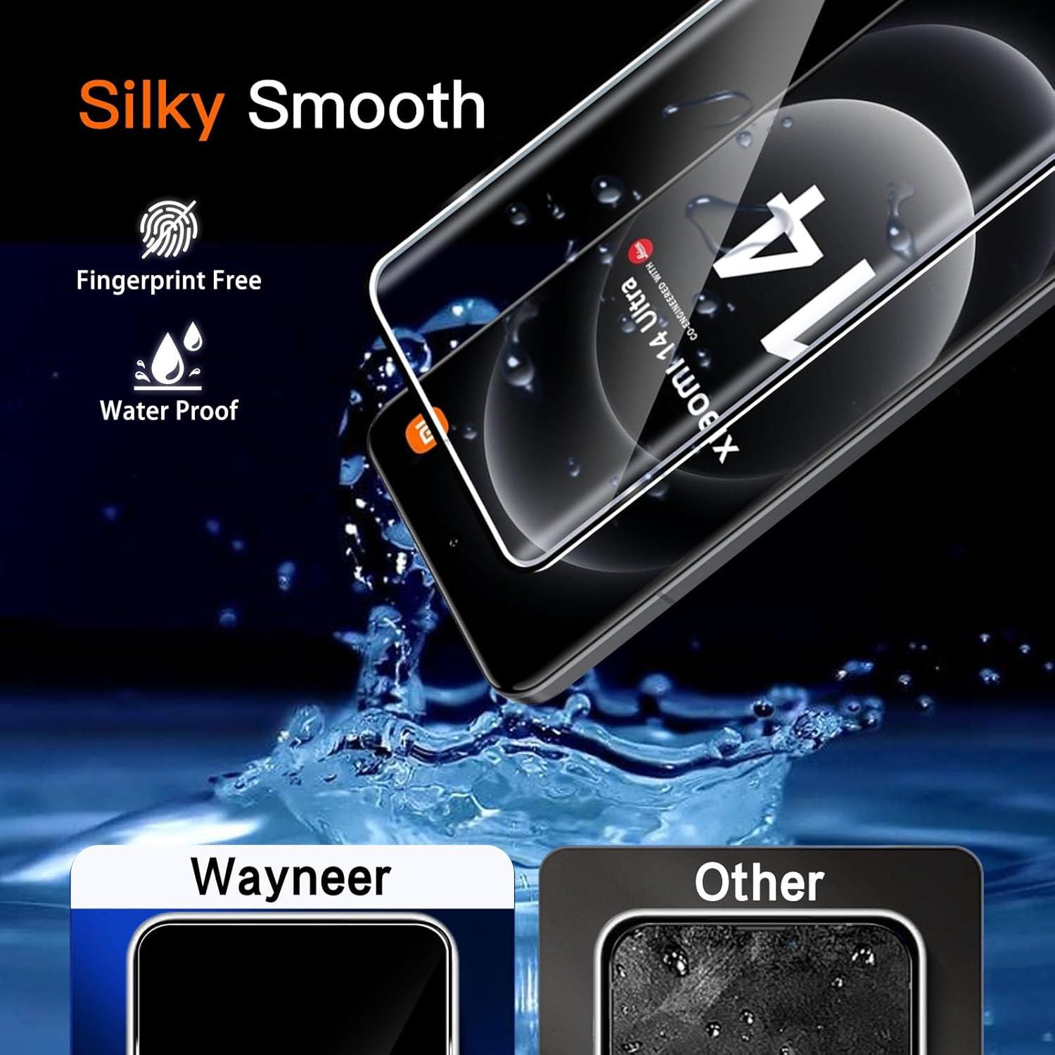 Wayneer Schutzfolie für Xiaomi Mi 14 Ultra - 2er Pack Panzerglas Anti-Kratzen Folie 9H Härte