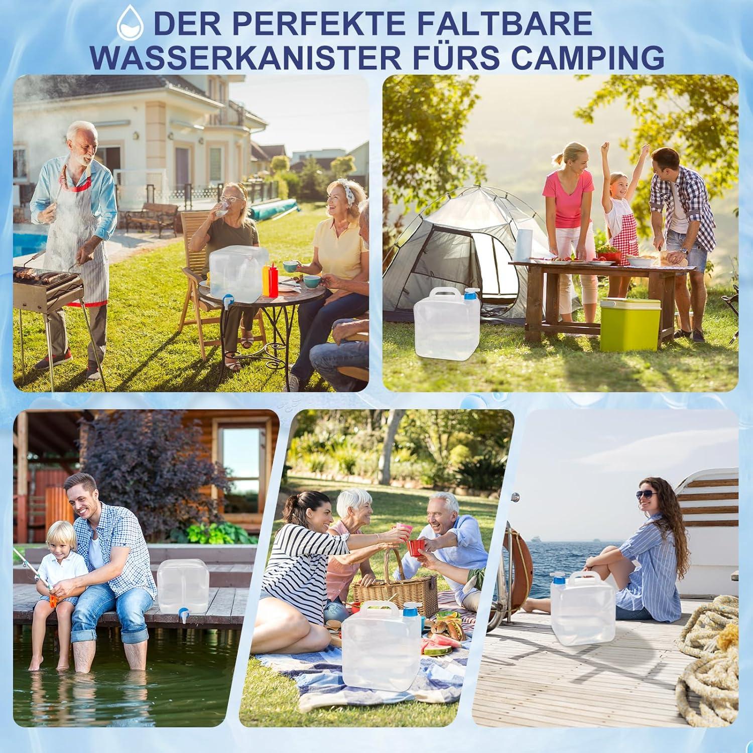 Faltbarer Wasserkanister 10L/20L mit auslaufsicherem Hahn