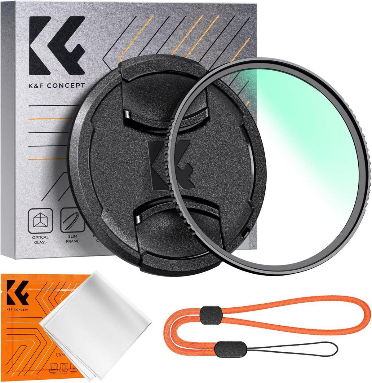 Hochwertiger Objektivdeckel 49mm UV Filter Reinigungstuch