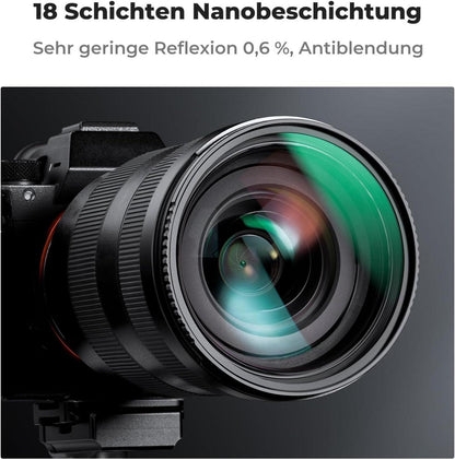 Hochwertiger Objektivdeckel 49mm UV Filter Reinigungstuch