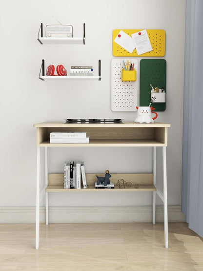 DEILALY Kleiner Computertisch 80 cm mit Stauraum - Holztisch Gaming Eckschreibtisch