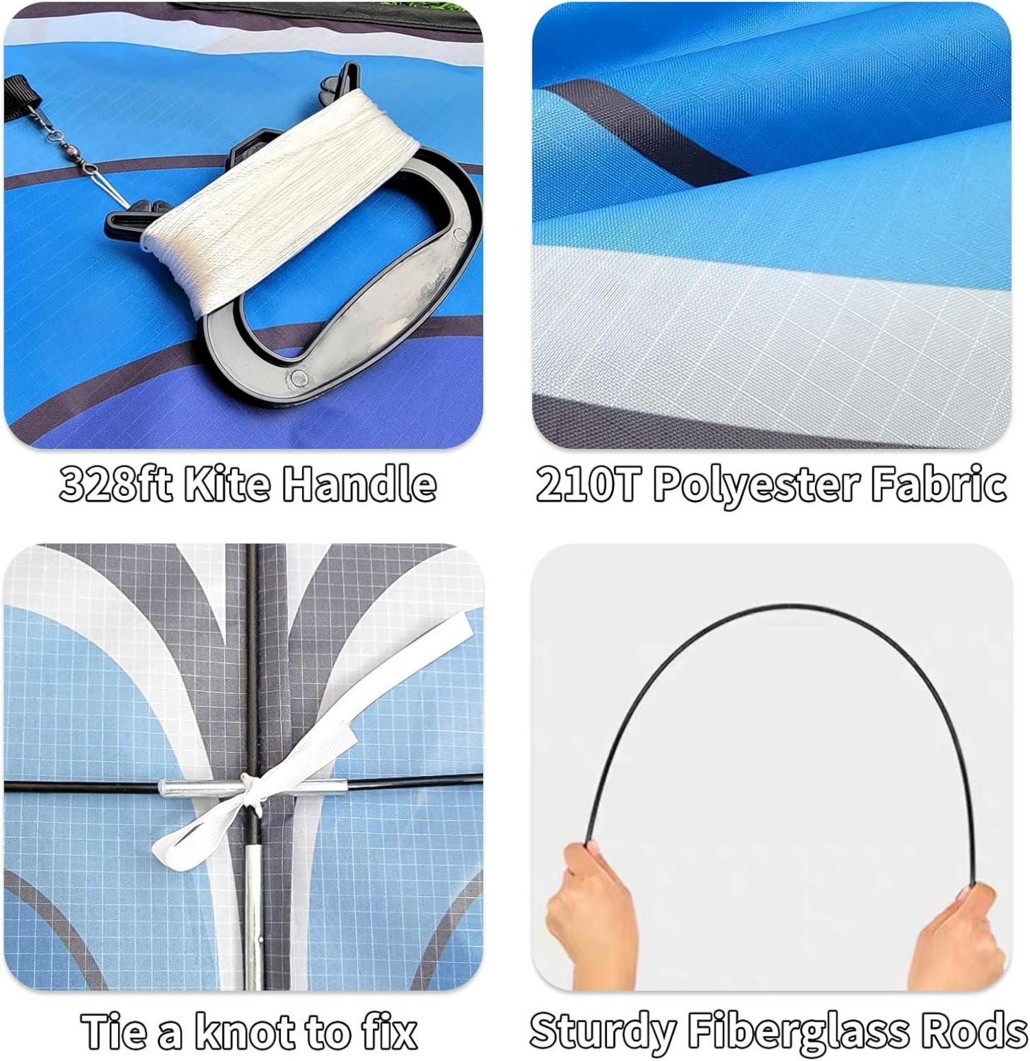 Simxkai Delta Kite for Kids Adults Easy to Fly Beginners Blue