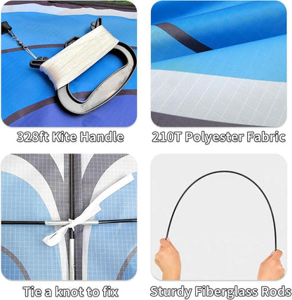 Simxkai Delta Kite for Kids Adults Easy to Fly Beginners Blue