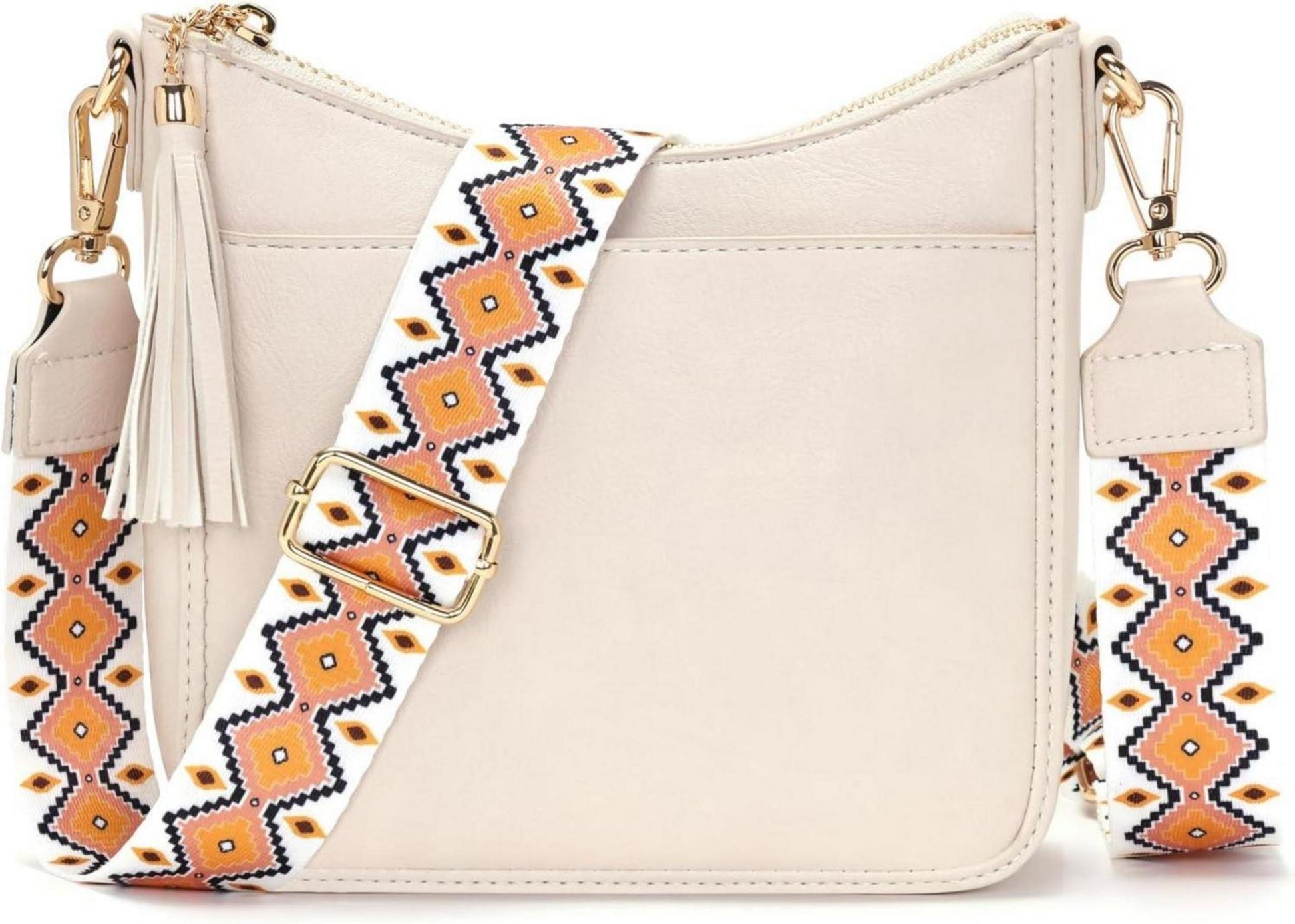 Kleine Crossbody Umhängetasche mit RFID-Blockierung Beige
