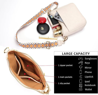 Kleine Crossbody Umhängetasche mit RFID-Blockierung Beige