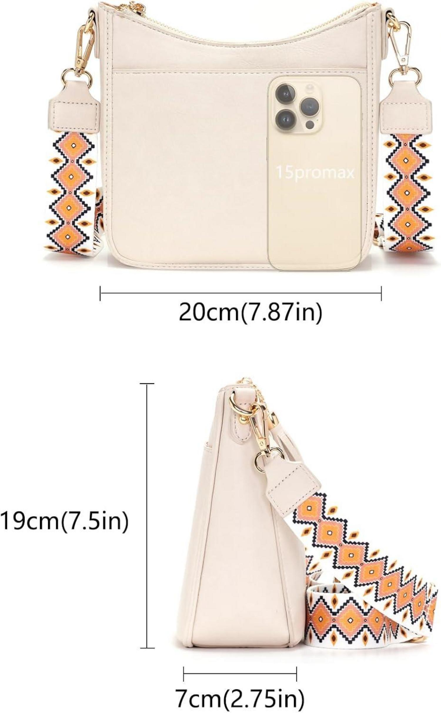 SOGYECS Kleine Damen Handtasche Crossbody Umhängetasche Handytasche Beige