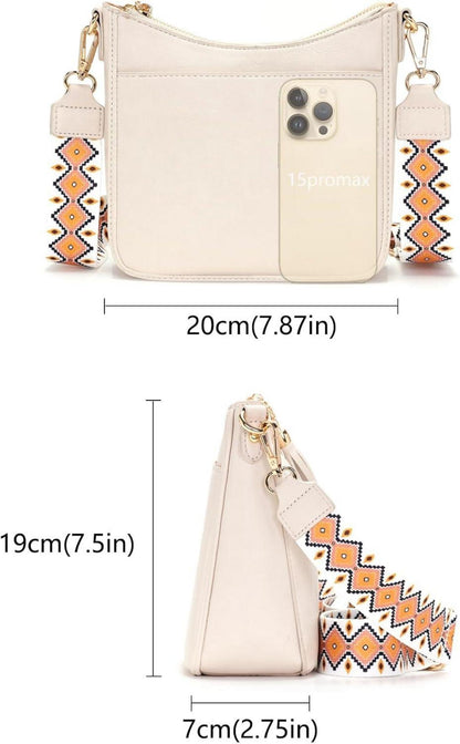 SOGYECS Kleine Damen Handtasche Crossbody Umhängetasche Handytasche Beige
