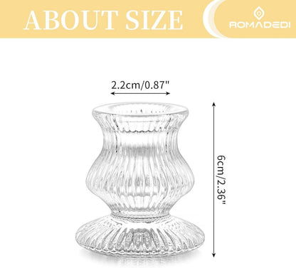 Glas Kerzenständer Stabkerzenhalter 20er Set Transparent Hochzeit