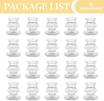 Glas Kerzenständer 20er Set Hochzeit Tischdeko Transparent