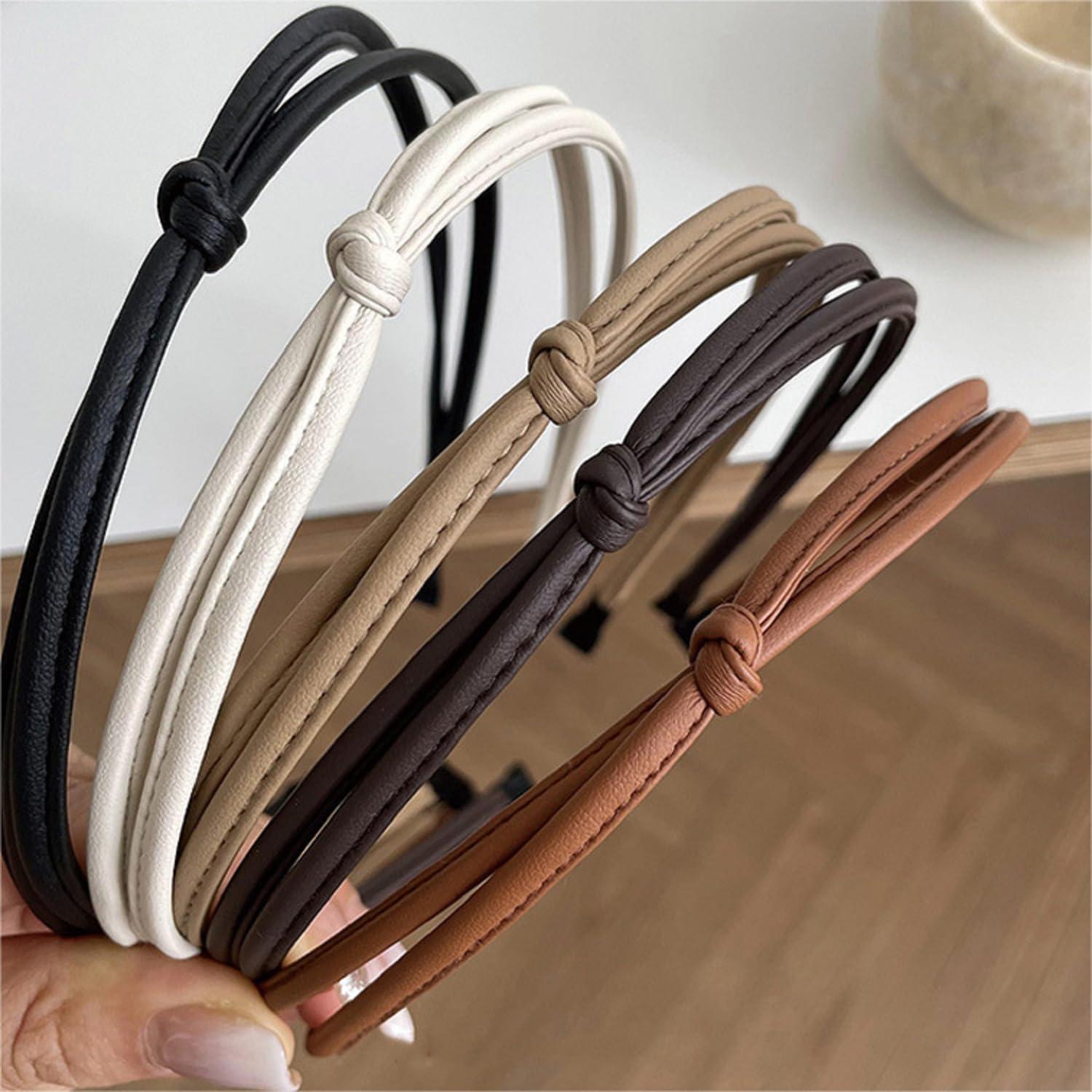 5er Set Dünne Haarreifen Damen Knoten Stirnbänder Set