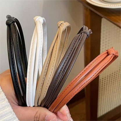 Damen Haarreifen Set Knoten Stirnband Schwarz Braun Weiß 5 Stück