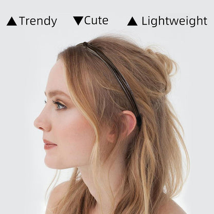 5 Stück Leder Stirnbänder für Damen Haarreifen Set Schwarz Braun