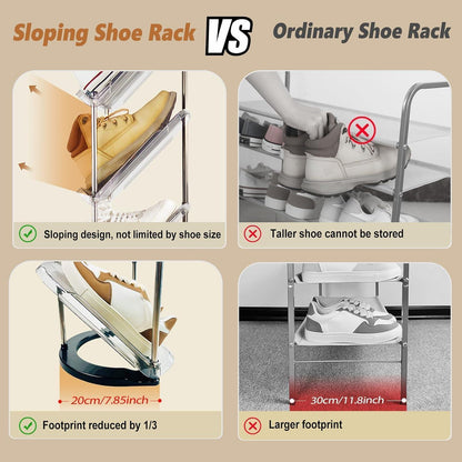 Schuhregal Schmal mit 5 Ebenen - Platzsparend Schräg