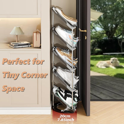 Schuhregal Schmal mit 5 Ebenen - Platzsparend Schräg