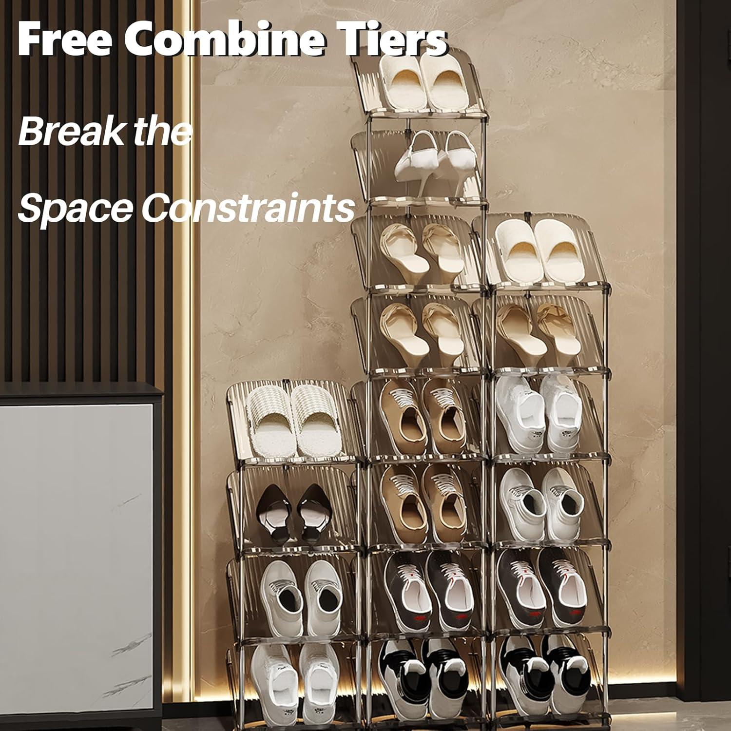 Schuhregal Schmal Schräg Schuhablage 5 Ebenen Shoe Rack Organizer