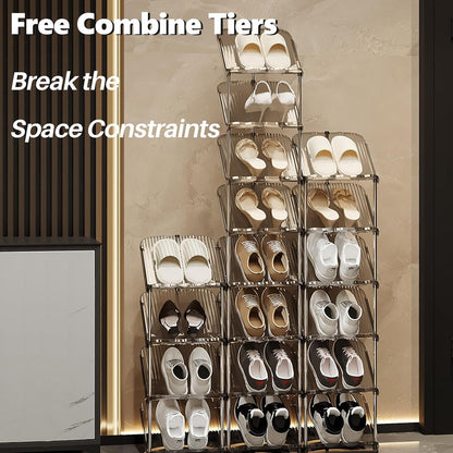 Schuhregal Schmal Schräg Schuhablage 5 Ebenen Shoe Rack Organizer