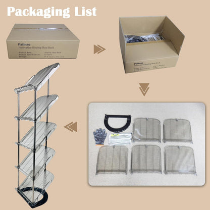 Schuhregal Schmal Platzsparend Schräg Schuhschrank Organizer 5 Ebenen
