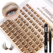 Braune Wimpern Cluster CC Curl Set – Individuelle Verlängerung