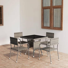 Gartenmöbel Set 5-TLG. Essgruppe Rattan Grau Terrasse