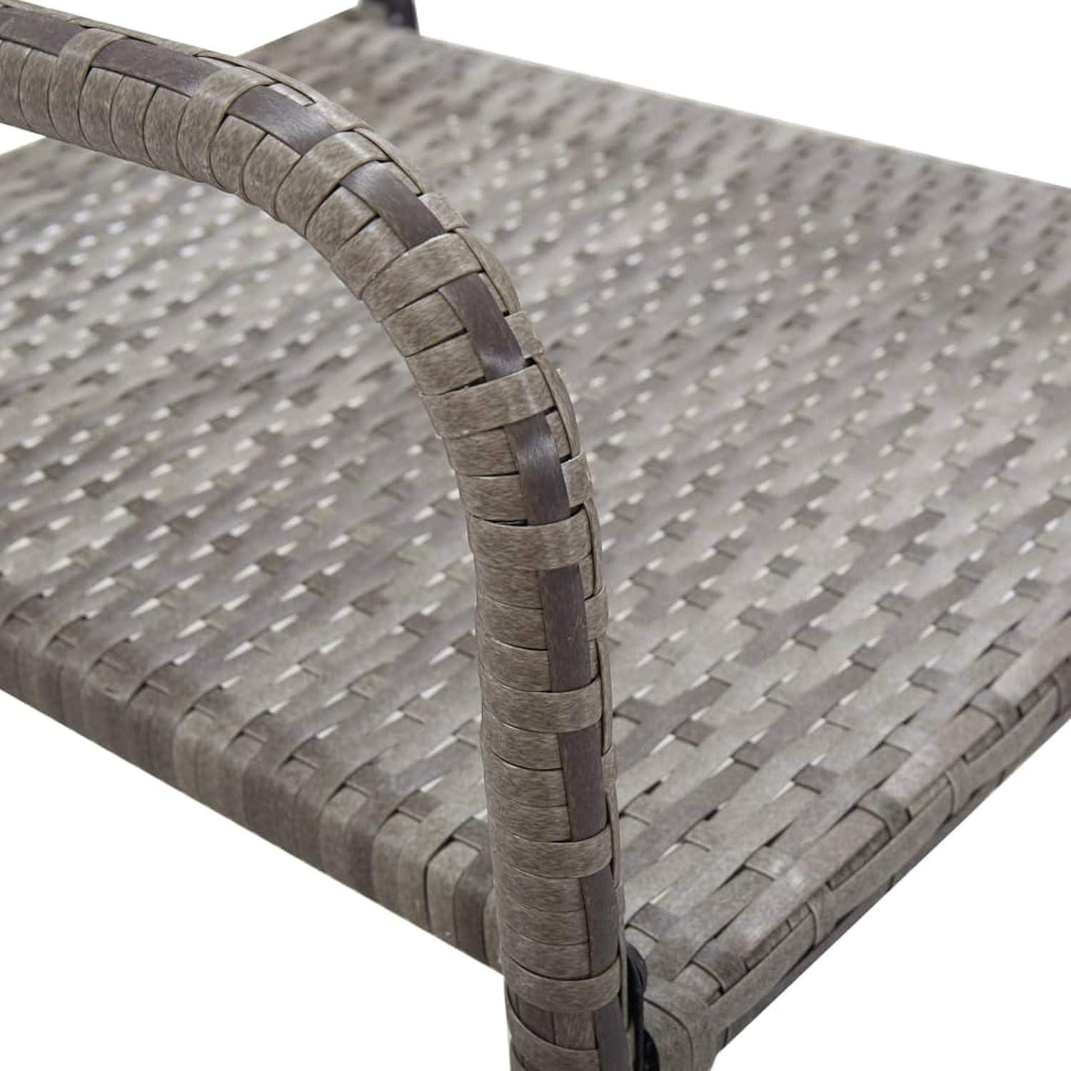 Garten Essgruppe 5-TLG. Poly Rattan Set Grau, Tisch Stuhl Gartengarnitur