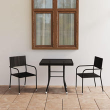 Gartenmöbel Set 2 Personen Rattan Tisch Stuhl Schwarz