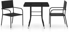 Garten Essgruppe 3-tlg. für 2 Personen Schwarz Poly Rattan