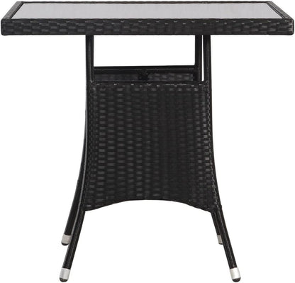 3-TLG. Garten Essgruppe 2 Personen Schwarz Poly Rattan