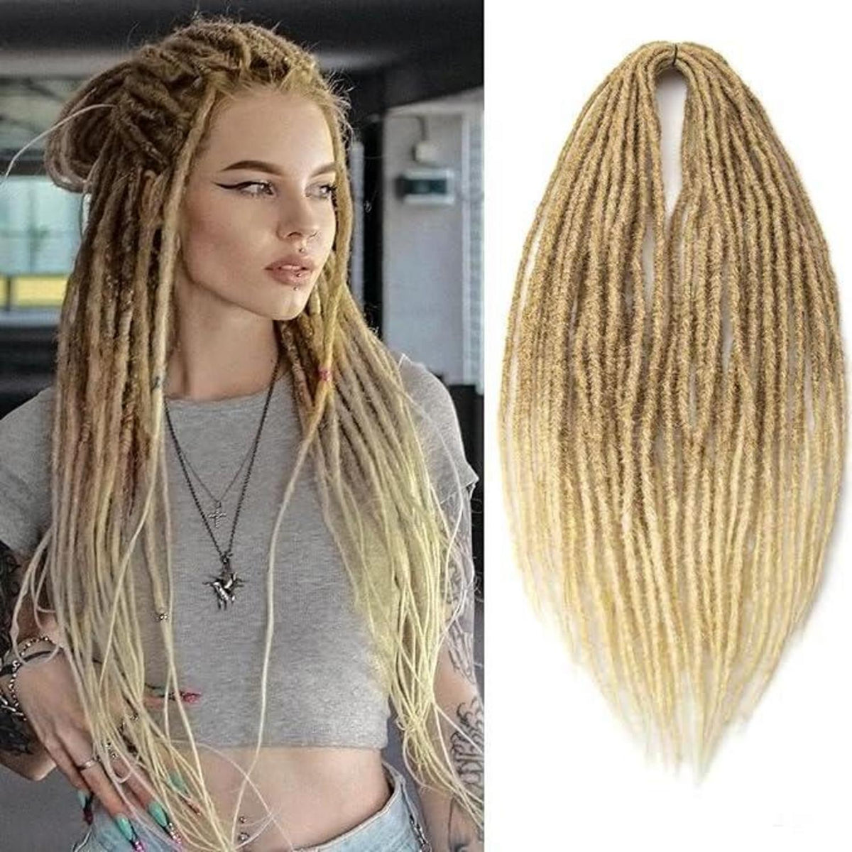 24 Zoll Dreadlock Extensions – Handgemacht, 27/613#