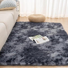 Hochflor Teppich Grau 120x170cm - Flauschiger Langflor