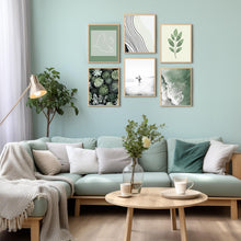 Wandbilder Strand 6er Set Salbei Grün Botanische Drucke