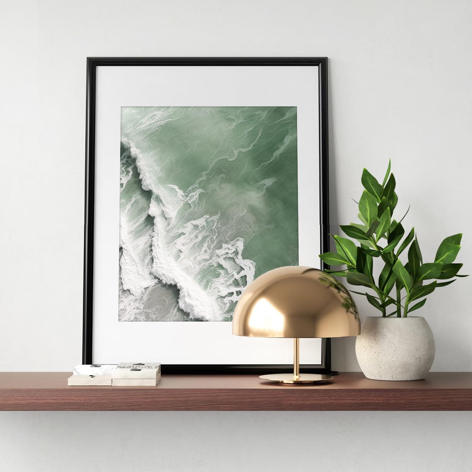 Strand Wandbilder 6er Set Salbei Grün Botanische Drucke 20x25cm