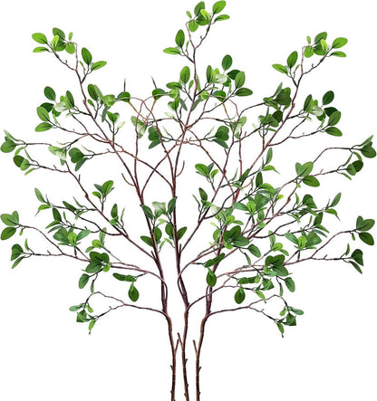 Künstliche Ficus Zweige 110 cm 3 Stück Grün Dekozweige für Hochzeit