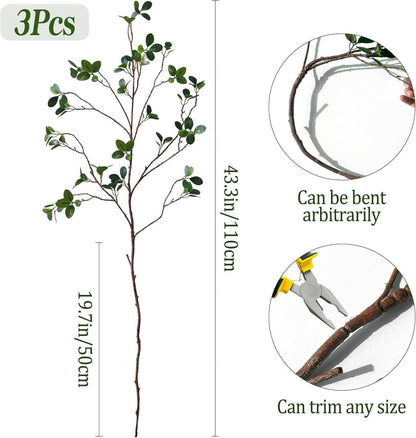 Künstliche Zweige Ficus 110cm Olivenzweige Dekozweige Grün