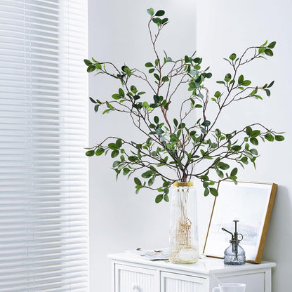 Künstliche Ficus Zweige 3 Stück 110cm Grün Deko Hochzeit Vasen