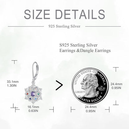 VONALA Lotus Chakra Ohrringe Sterling Silber Dangle Drop Leverback Frauen Yoga