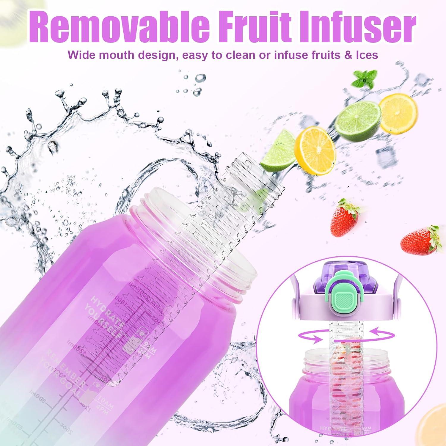 Große Auslaufsichere Sport-Trinkflasche mit Strohhalm und