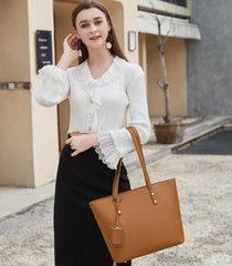 Damen Handtasche Weiches Leder Große Tote Tasche mit Reißverschluss