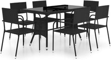 Gartenmöbel Set 6 Personen Poly Rattan Schwarz