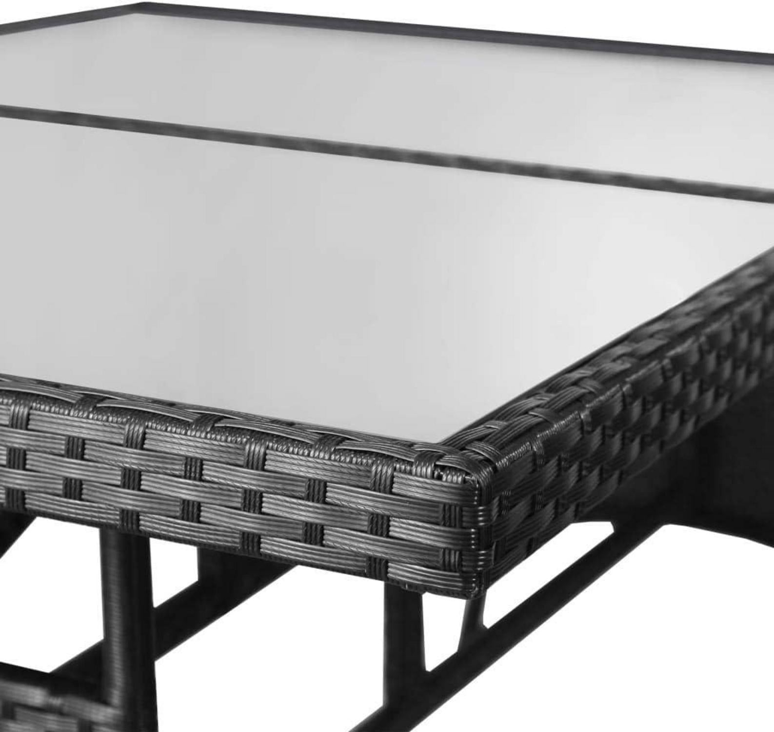 Gartenmöbel Essgruppe Set 6 Personen Poly Rattan Tisch Stuhl Schwa
