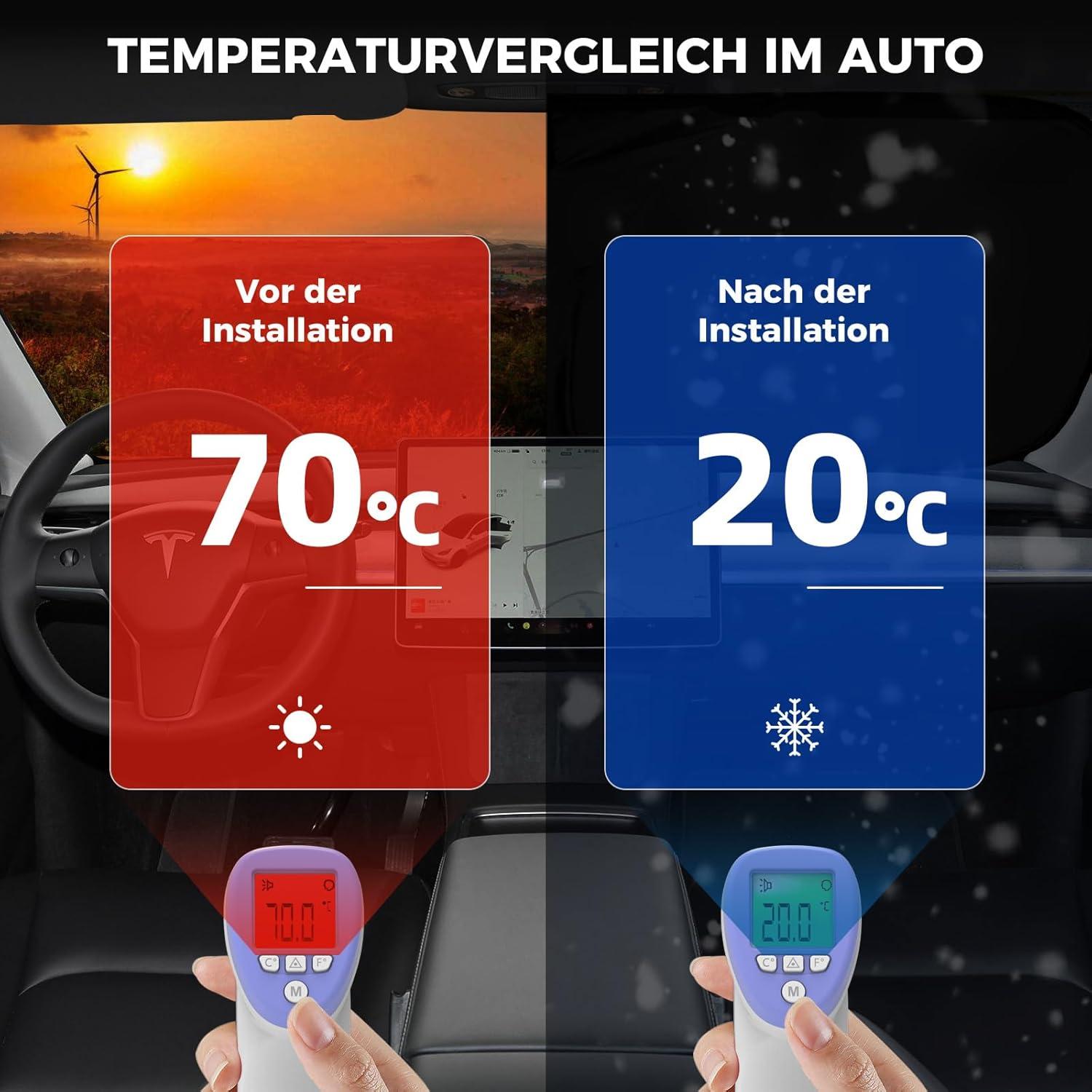 FREESOO Sonnenschutz Auto Frontscheibe Faltbarer Block 140x70cm 145x70 cm