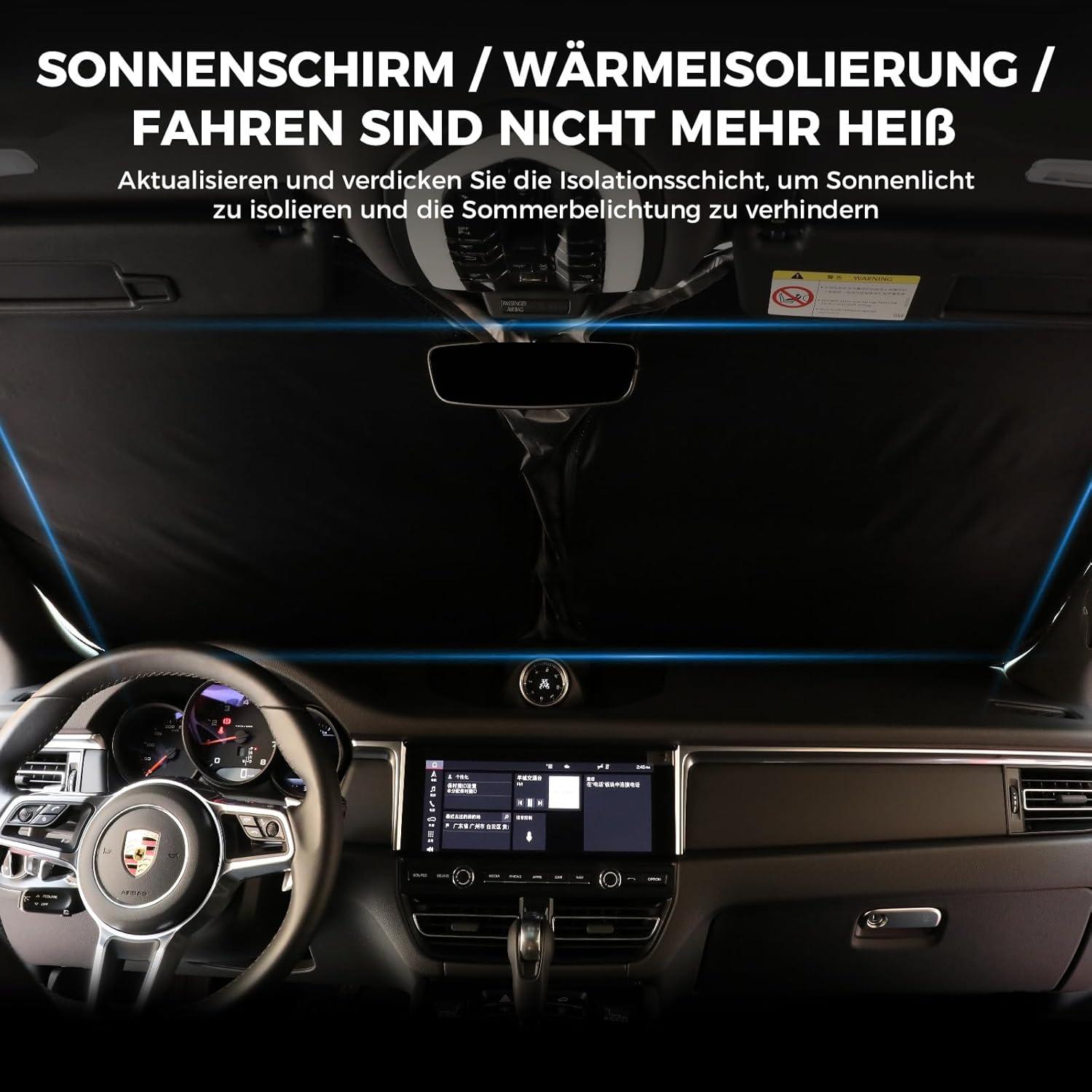 Sonnenschutz Auto Frontscheibe Faltbar Innen Block 140x70cm 145x70 cm
