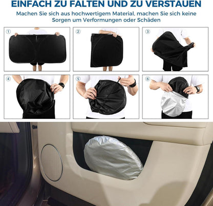 FREESOO Sonnenschutz Auto Frontscheibe Faltbarer Block 140x70cm 145x70 cm
