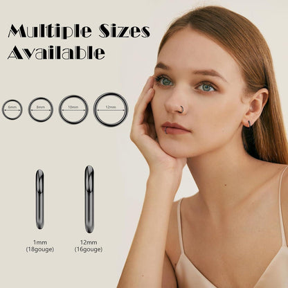 8er Set Nasenpiercing Ringe 16G/18G Chirurgenstahl Septum Clicker Gold Silber Schwarz